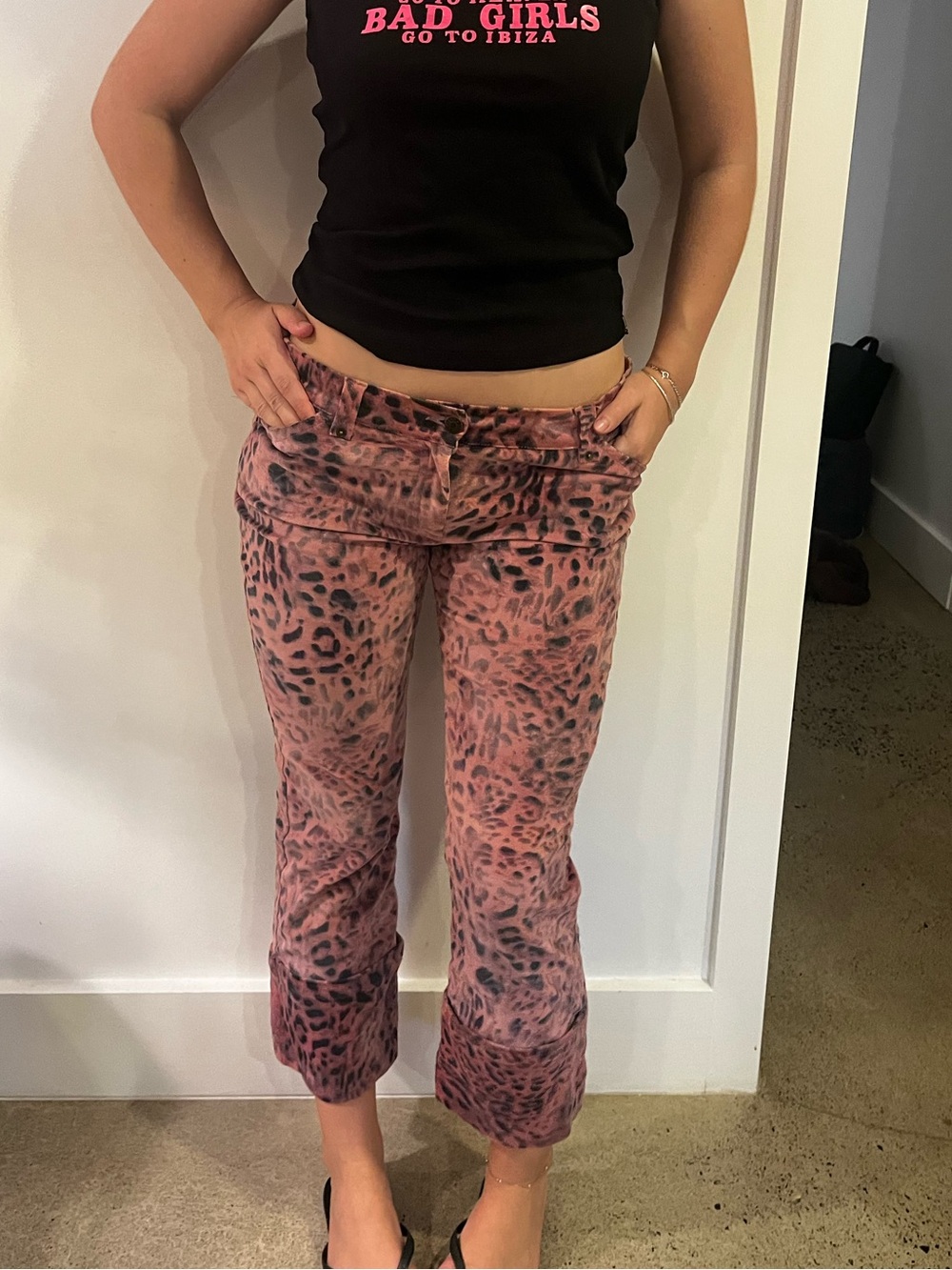 Pink Leopard Print Women’s Jeans
